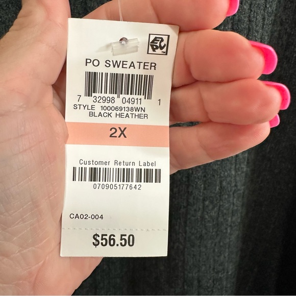 Style & Co Womens High Low Hem Turtleneck Sweater Gray 2X - Picture 8 of 9